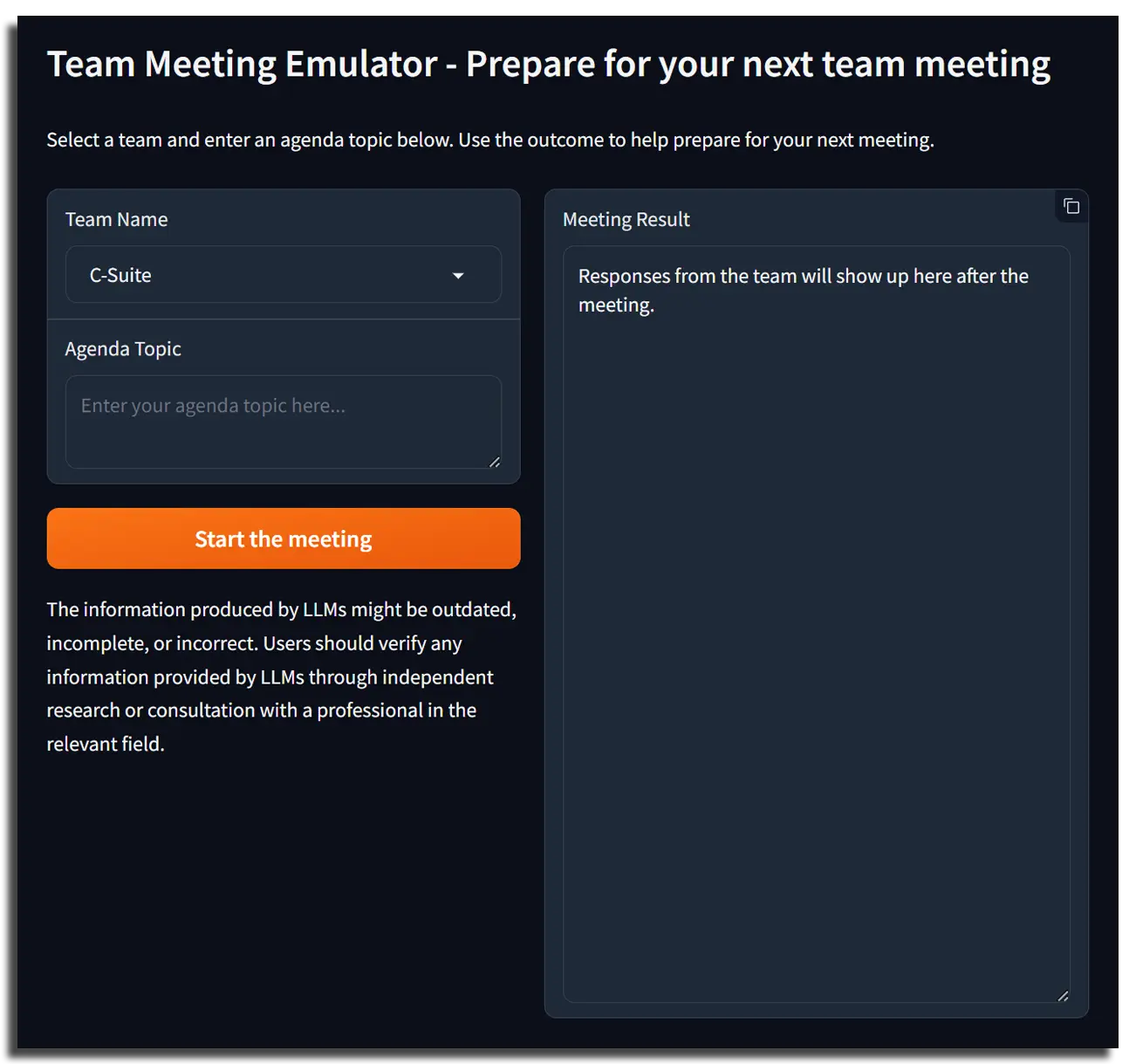 AI Team Meeting Simulator